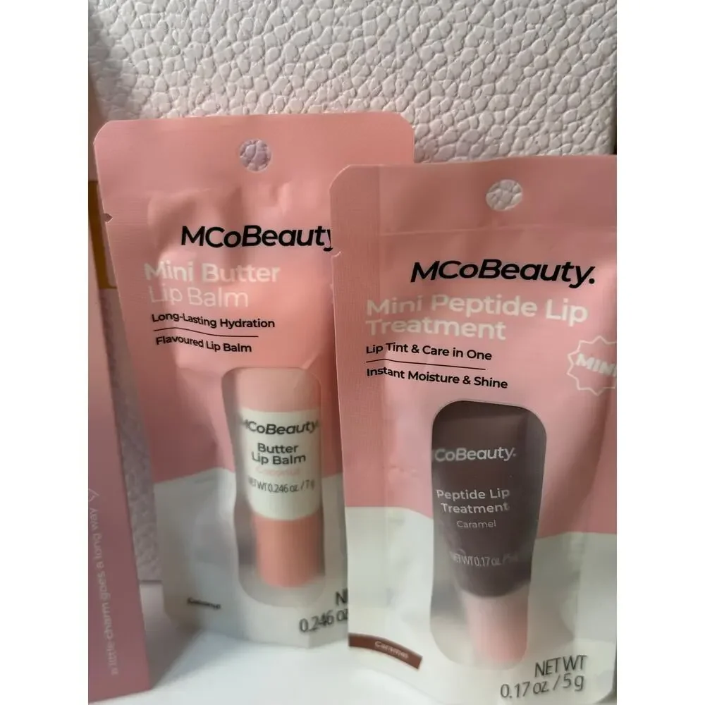 Line Modern Lip Charms Keychain Accessory with TWO MCoBeauty Mini Lippies - NEW
